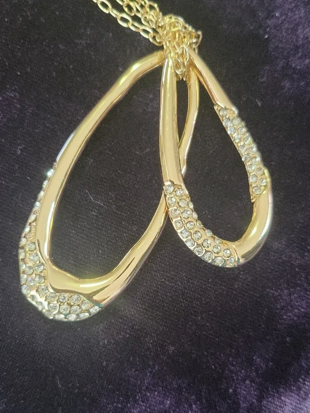 Style & Co. Gold Teardrop Crystal Pendant Necklace